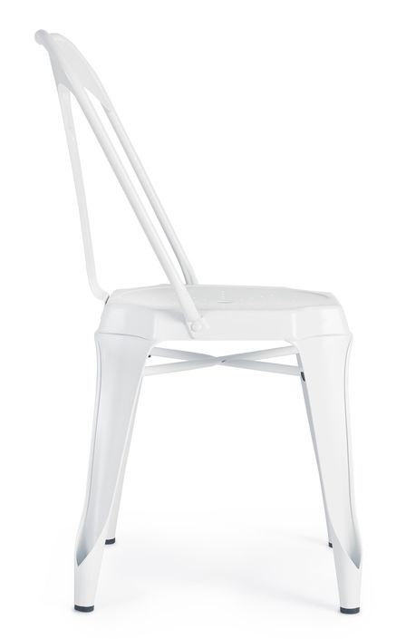 Chaise en acier laminé blanc Minneapolis - Lot de 4 - Photo n°8