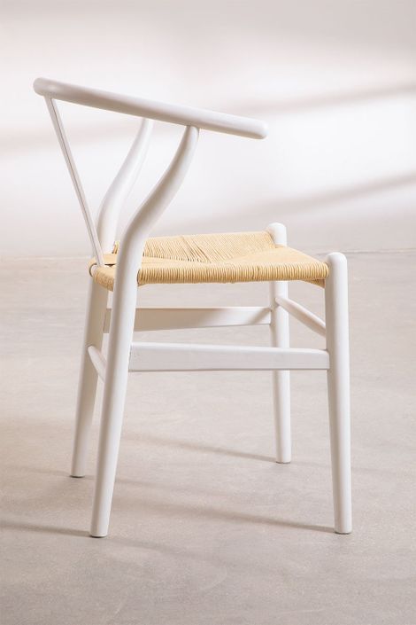 Chaise en bois blanc et corde naturel Kaylo - Photo n°3