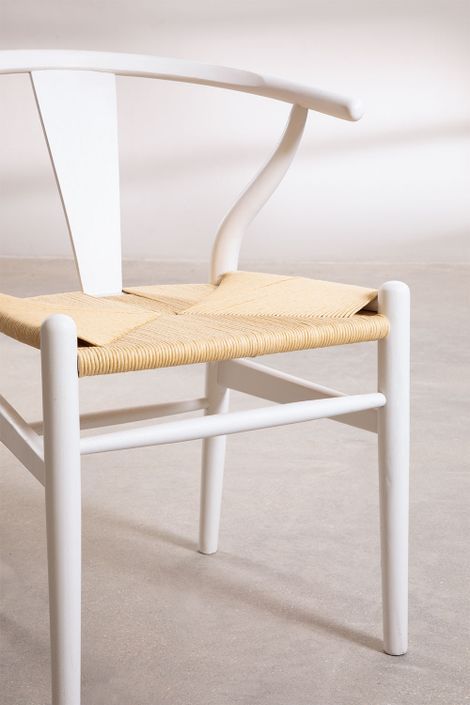 Chaise en bois blanc et corde naturel Kaylo - Photo n°4