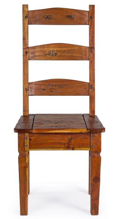 Chaise en bois d'acacia massif finition rustique marron Kastela - Lot de 2 - Photo n°2