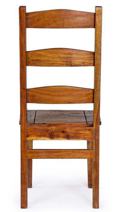 Chaise en bois d'acacia massif finition rustique marron Kastela - Lot de 2 - Photo n°3