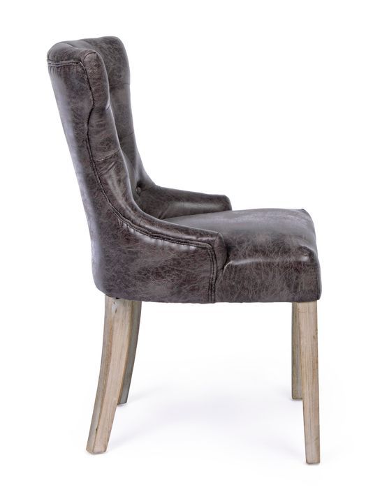 Chaise en bois d'hévéa marron Azaria - Lot de 2 - Photo n°7