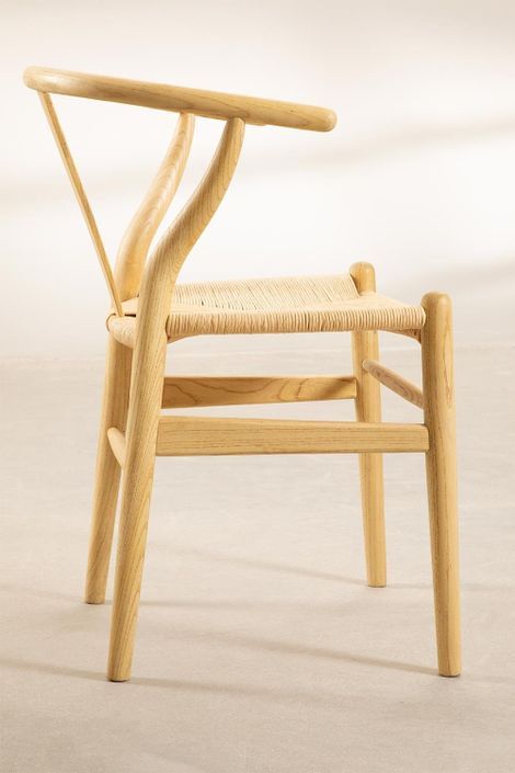 Chaise en bois d'orme et corde naturel Kaylo - Photo n°4