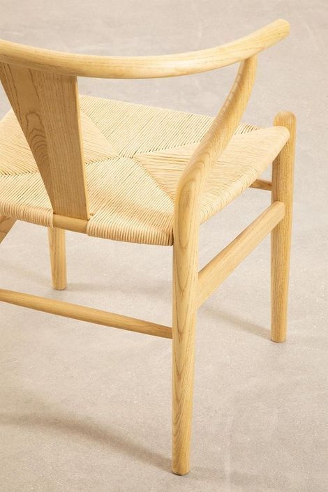 Chaise en bois d'orme et corde naturel Kaylo - Photo n°5