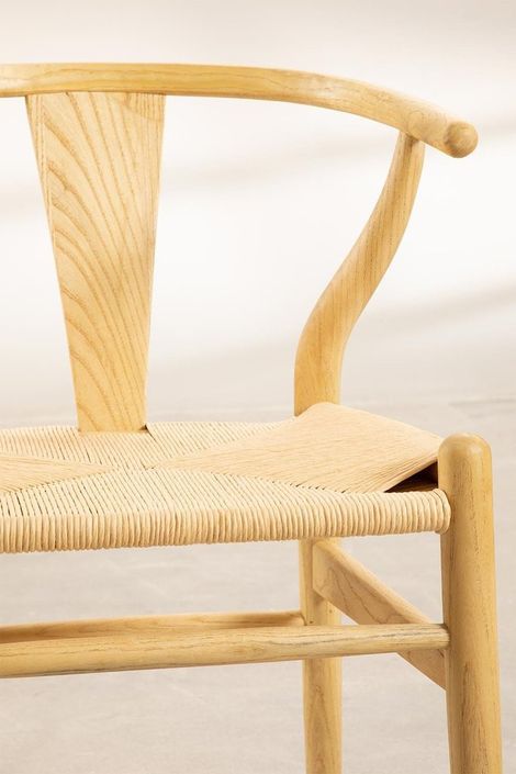 Chaise en bois d'orme et corde naturel Kaylo - Photo n°6