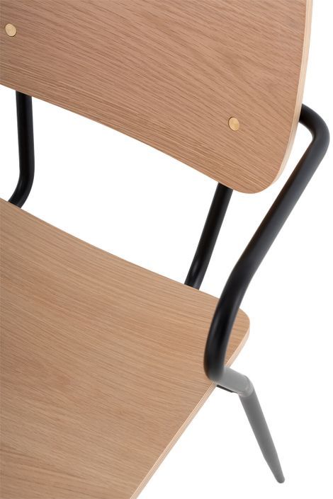 Chaise en bois de chêne et métal noir Dokar - Photo n°6