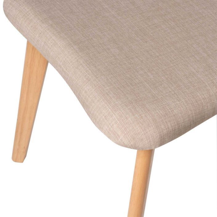 Chaise en bois de chêne et tissu beige clair Reka - Photo n°7
