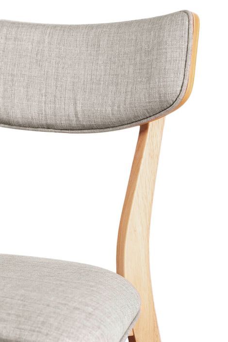 Chaise en bois de chêne et tissu gris clair Bonka - Photo n°9