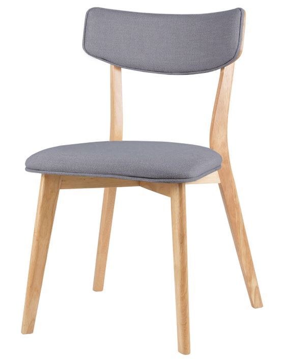 Chaise en bois de chêne et tissu gris foncé Bonka - Photo n°1