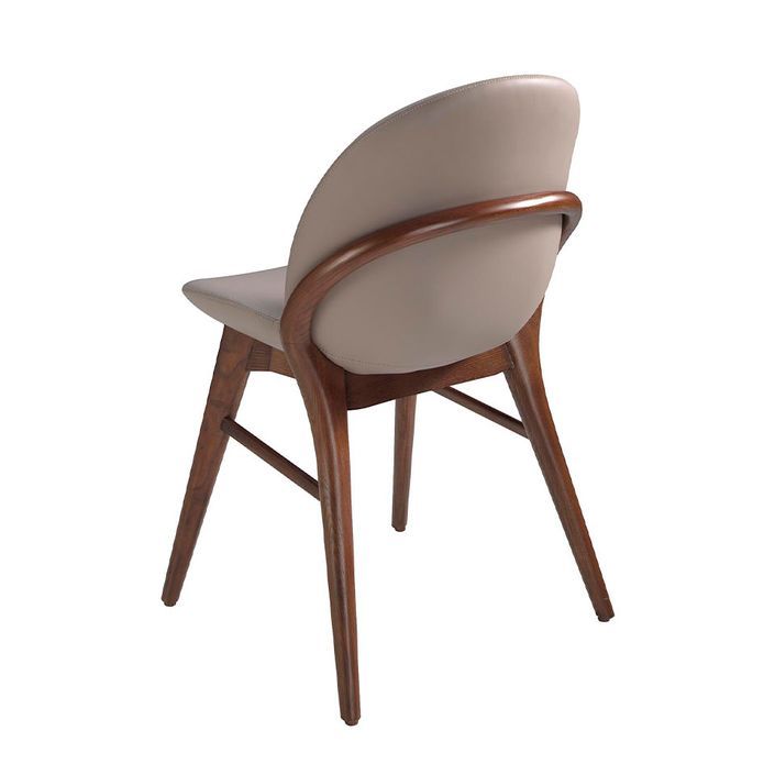 Chaise en bois de frêne couleur noyer et cuir Sabry - Photo n°4