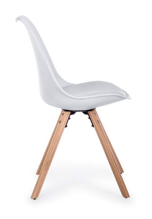 Chaise en bois de hêtre et plastique blanc Teddy - Lot de 4 - Photo n°6