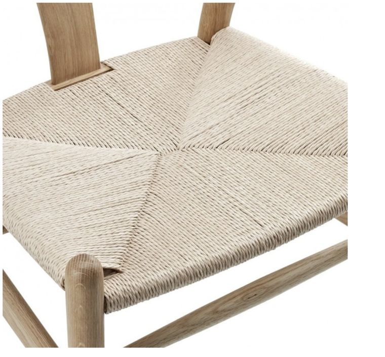 Chaise en frêne naturel et assise en corde en fibre naturelle Ponka - Photo n°5