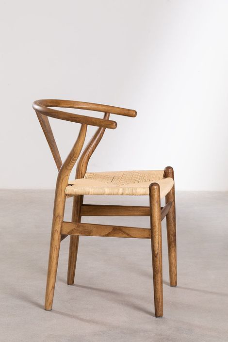 Chaise en bois foncé et corde naturel Kaylo - Photo n°4