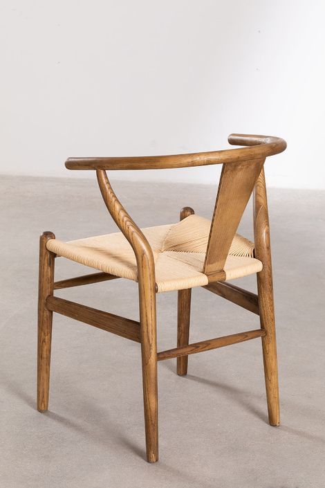 Chaise en bois foncé et corde naturel Kaylo - Photo n°5