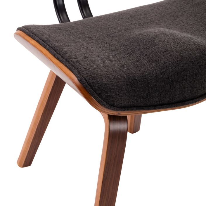 Chaise en bois marron et tissu gris Pride - Lot de 4 - Photo n°7
