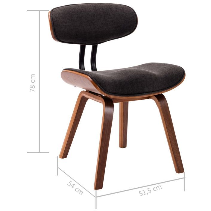 Chaise en bois marron et tissu gris Pride - Lot de 4 - Photo n°8