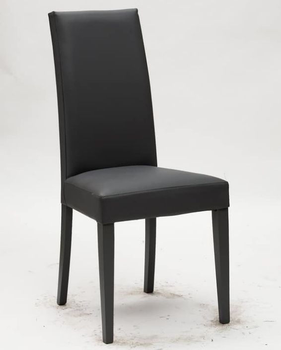 Chaise en bois massif et faux cuir Tanio - Lot de 2 - Photo n°4