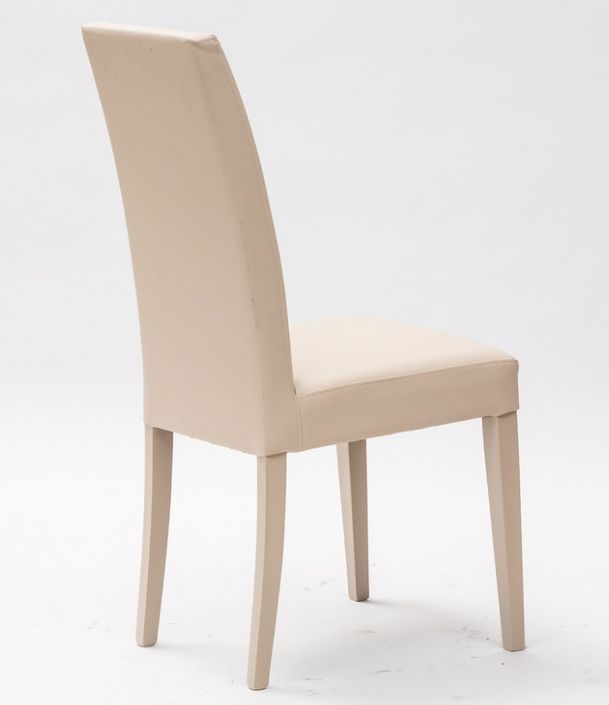 Chaise en bois massif et faux cuir Tanio - Lot de 2 - Photo n°5