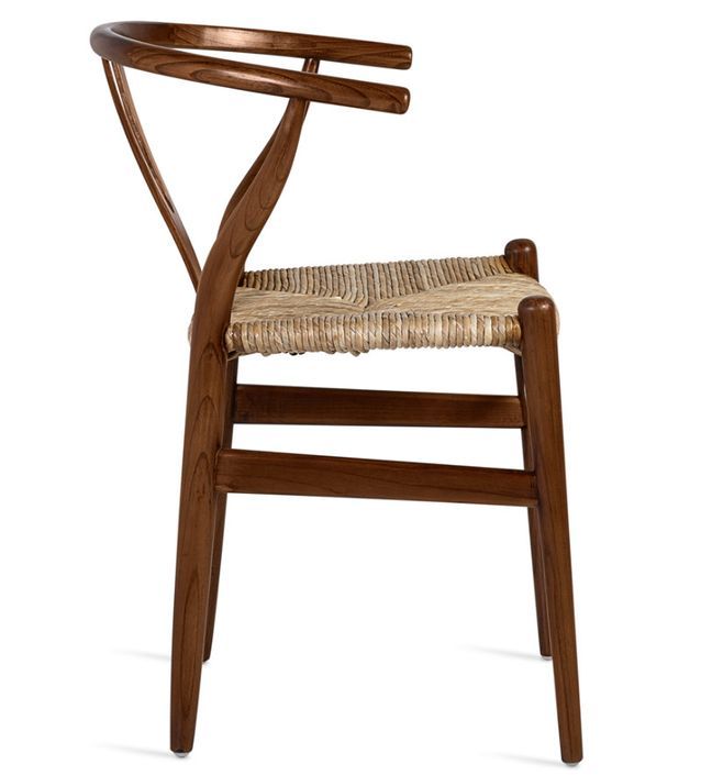 Chaise en bois massif marron et assise en rotin Numa - Photo n°2