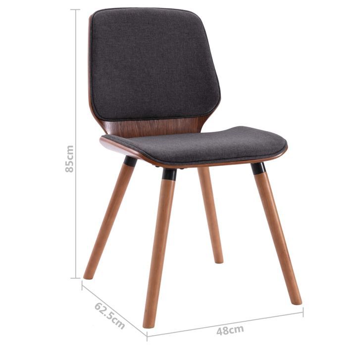 Chaise en bois naturel et tissu gris Klazo - Lot de 4 - Photo n°8