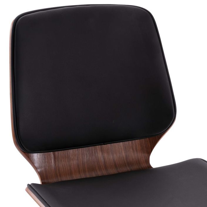 Chaise en bois noyer et simili cuir noir Klazo - Lot de 4 - Photo n°7