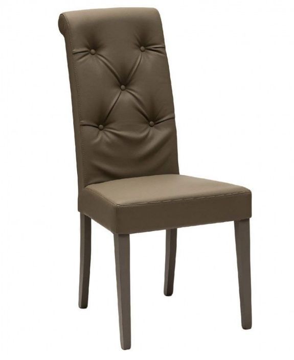 Chaise en faux cuir capitonnée Thalia - Lot de 2 - Photo n°1