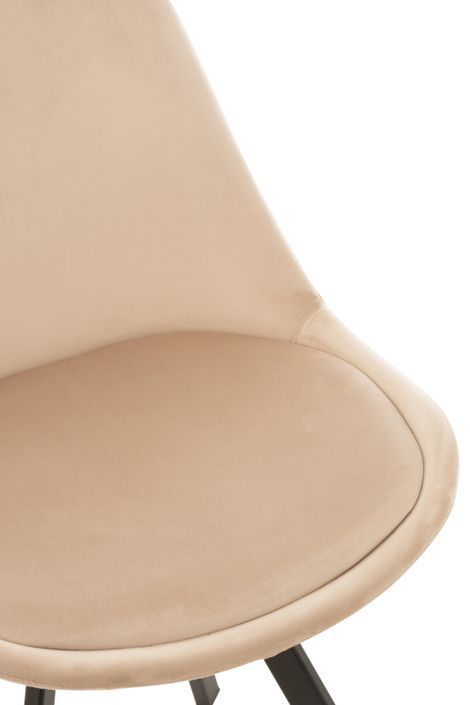 Chaise en métal et textile beige Serano L 55 cm - Photo n°5