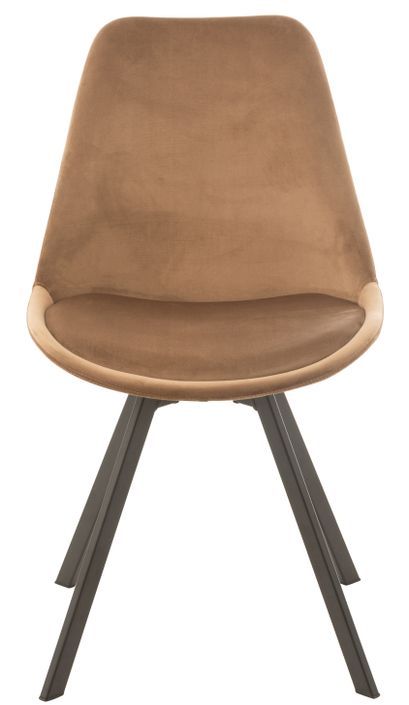 Chaise en métal et textile marron clair Stephen L 55 cm - Photo n°2