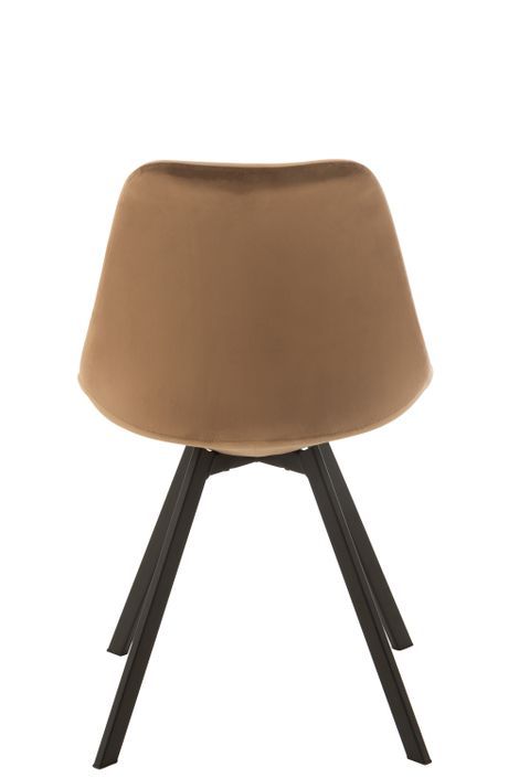 Chaise en métal et textile marron clair Stephen L 55 cm - Photo n°4