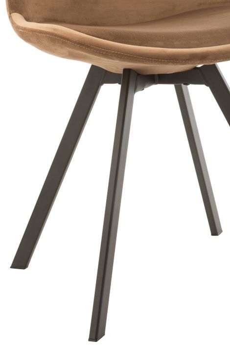 Chaise en métal et textile marron clair Stephen L 55 cm - Photo n°5