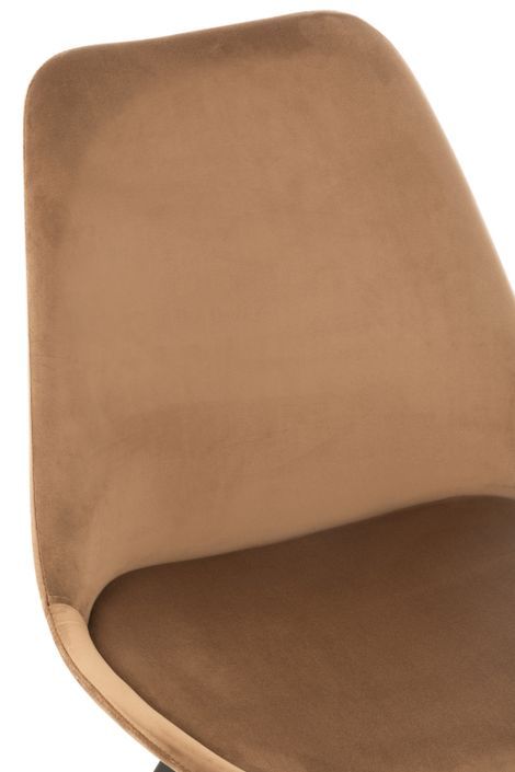 Chaise en métal et textile marron clair Stephen L 55 cm - Photo n°7