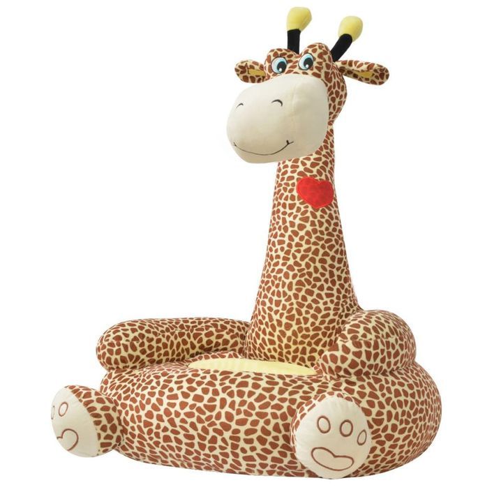 Chaise en peluche pour enfants Girafe Marron - Photo n°1