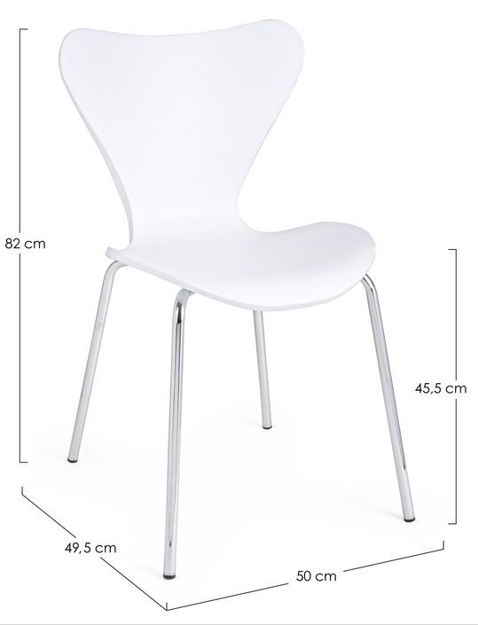 Chaise en plastique blanc et pieds en acier Tessa - Lot de 4 - Photo n°4