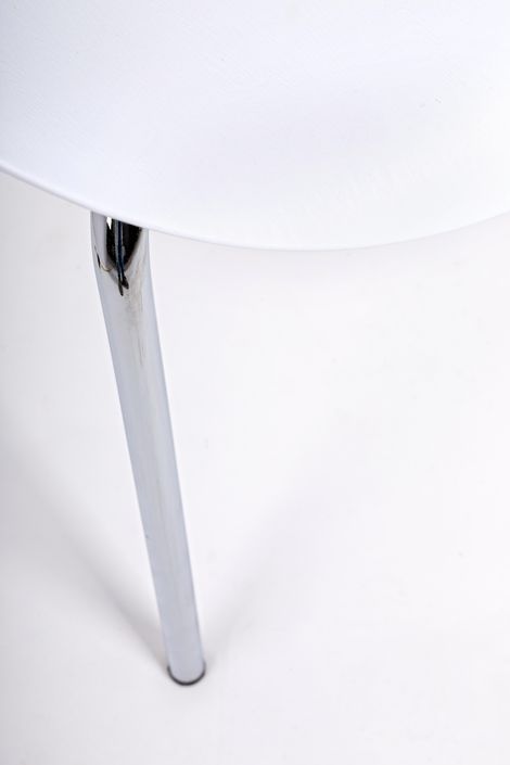 Chaise en plastique blanc et pieds en acier Tessa - Lot de 4 - Photo n°5