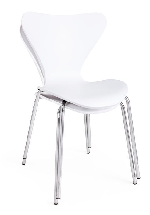 Chaise en plastique blanc et pieds en acier Tessa - Lot de 4 - Photo n°6