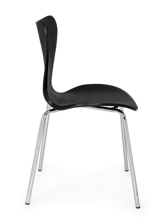 Chaise en plastique et pieds en acier chromé Tessa - Lot de 4 - Photo n°7