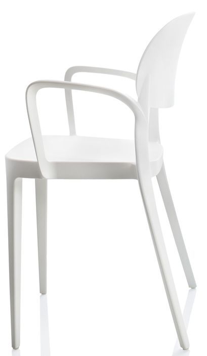 Chaise en polypropylène blanc avec accoudoirs Kate - Lot de 4 - Photo n°2