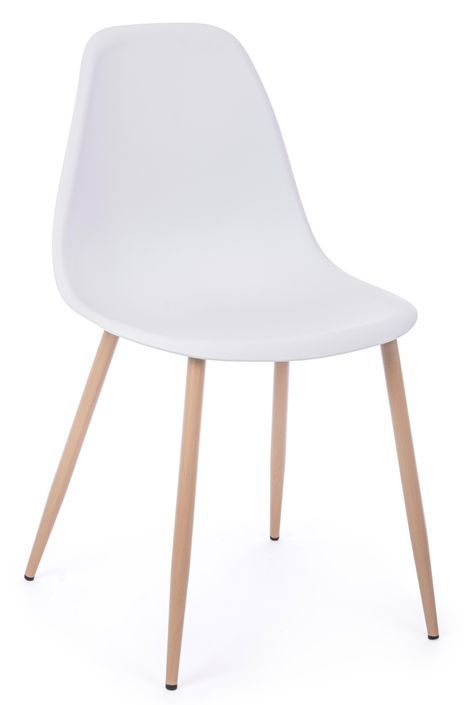 Chaise en polypropylène blanc Sebastien - Lot de 4 - Photo n°1