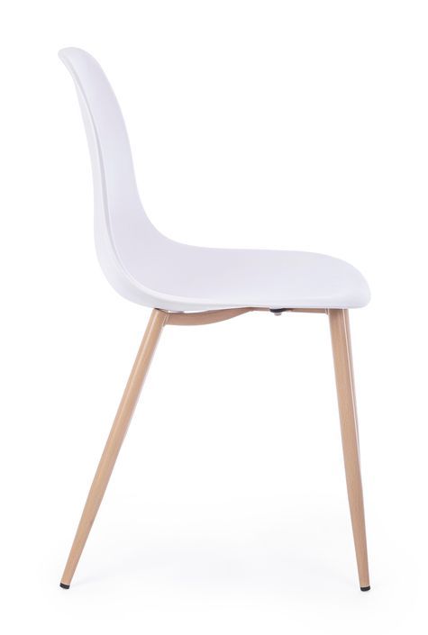 Chaise en polypropylène blanc Sebastien - Lot de 4 - Photo n°6
