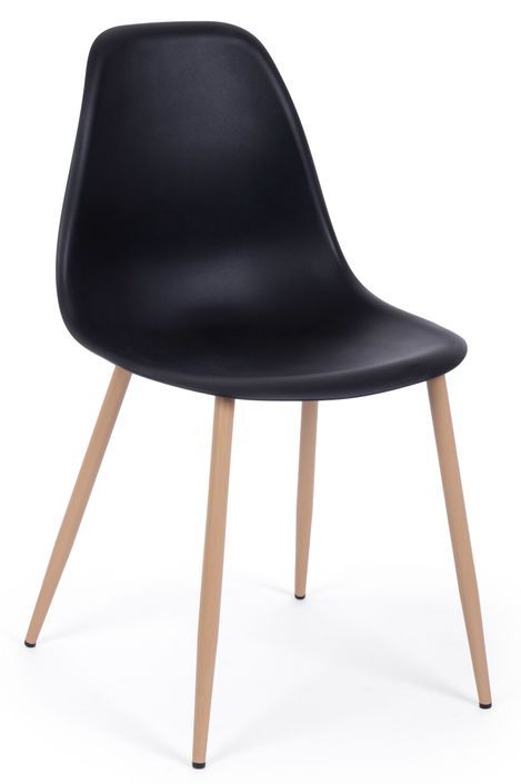 Chaise en polypropylène noir Sebastien - Lot de 4 - Photo n°1