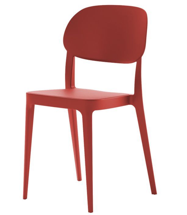 Chaise en polypropylène rouge brique Kate - Lot de 4 - Photo n°1