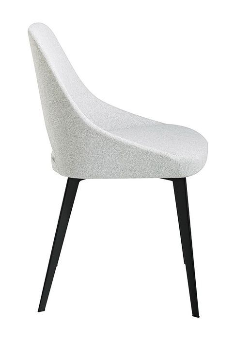 Chaise en tissu blanc et pieds en acier noir Barbra - Lot de 2 - Photo n°3