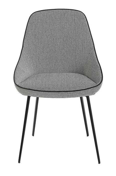 Chaise en tissu gris et pieds en acier noir Kabesa - Lot de 2 - Photo n°6
