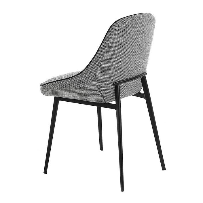 Chaise en tissu gris et pieds en acier noir Kabesa - Lot de 2 - Photo n°3