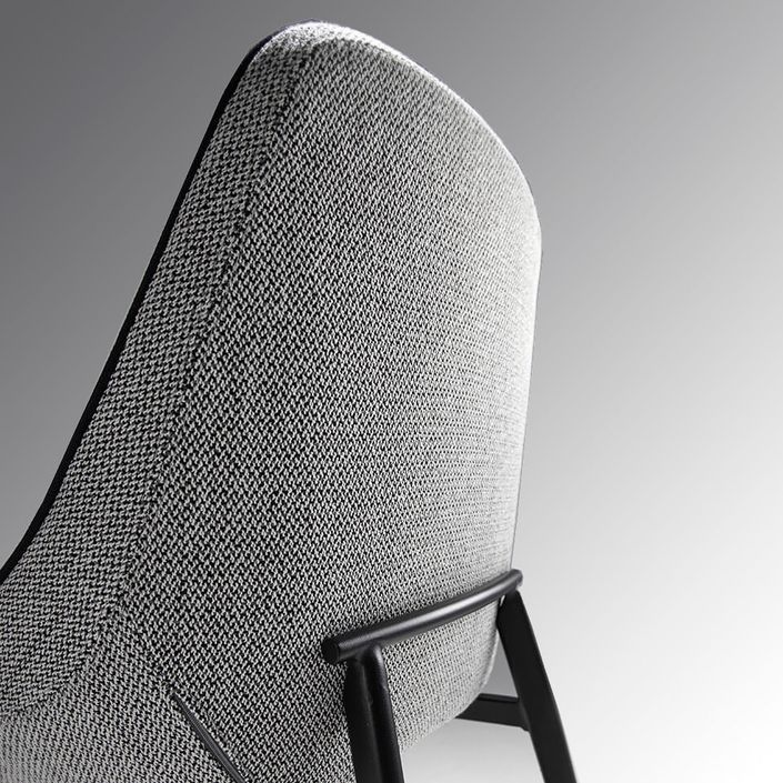 Chaise en tissu gris et pieds en acier noir Kabesa - Lot de 2 - Photo n°7