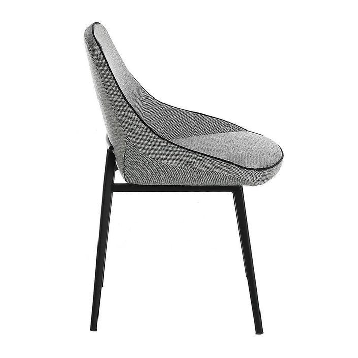 Chaise en tissu gris et pieds en acier noir Kabesa - Lot de 2 - Photo n°2