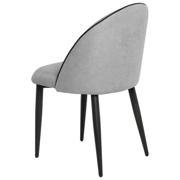 Chaise en velours confortable avec pieds en métal noir Brika – Style moderne - Photo n°2