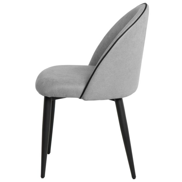 Chaise en velours confortable avec pieds en métal noir Brika – Style moderne - Photo n°3