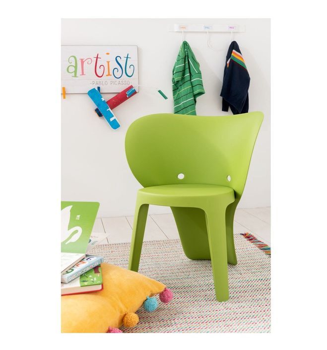 Chaise enfant polypropylène vert Brilo - Photo n°5
