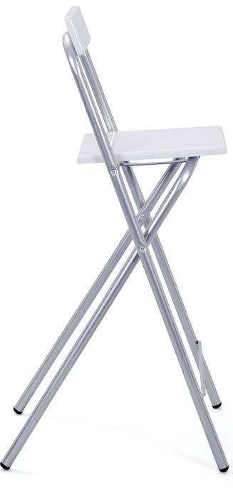 Chaise haute bois blanc et pieds métal gris Irène - Photo n°3